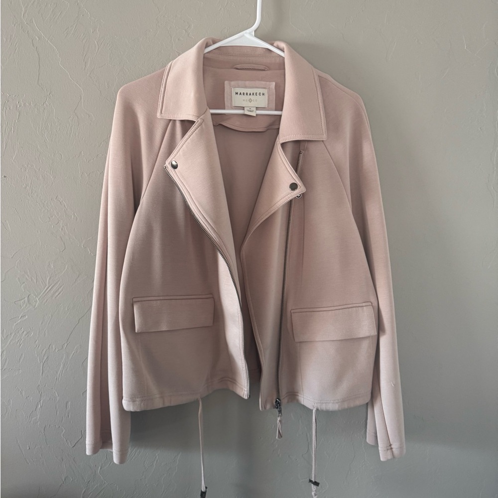 Anthropologie x Marrakech Women's Pink Lange Moto Jacket